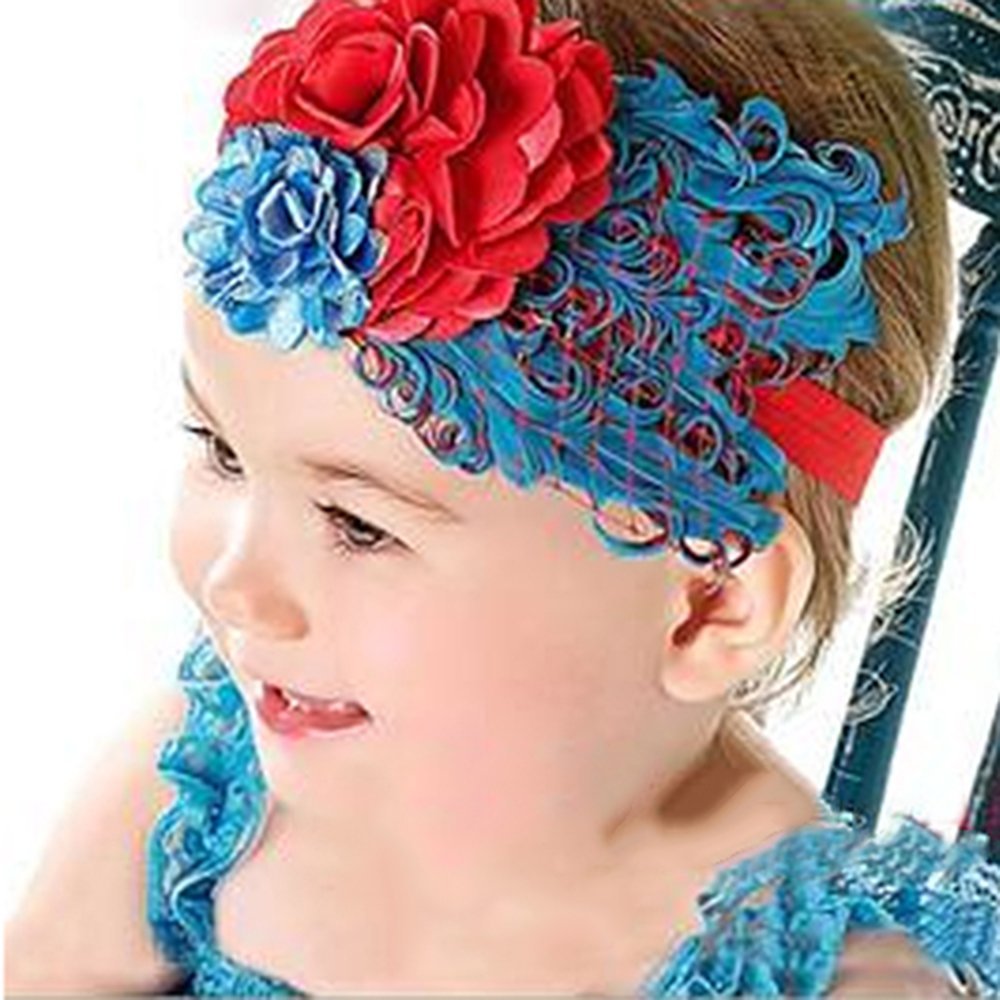 ISAKEN 3er Set Baby Stirnbänder - Blumen Haarbänder Für Mädchen