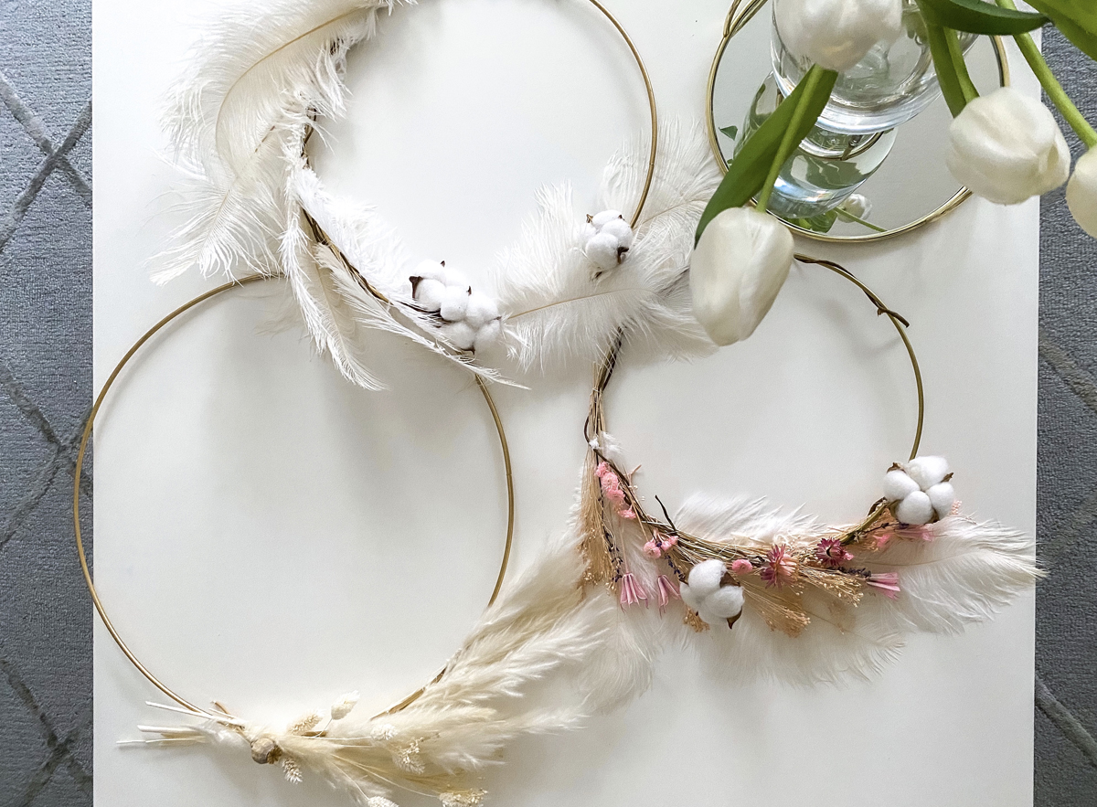 DIY: Moderne Trockenblumen-Kränze im Boho-Style