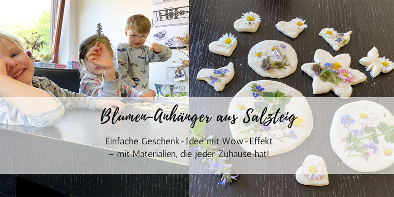 Muttertags-Idee: haltbare Blumen-Anhänger aus Salzteig